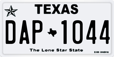 TX license plate DAP1044