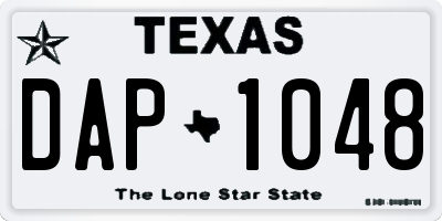 TX license plate DAP1048