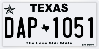 TX license plate DAP1051