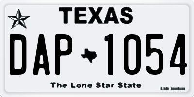 TX license plate DAP1054