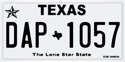 TX license plate DAP1057