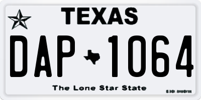 TX license plate DAP1064