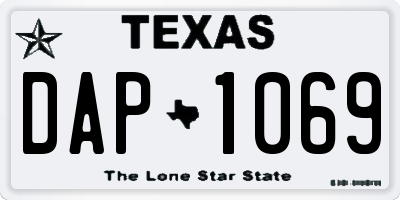 TX license plate DAP1069