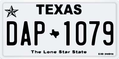 TX license plate DAP1079