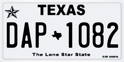 TX license plate DAP1082