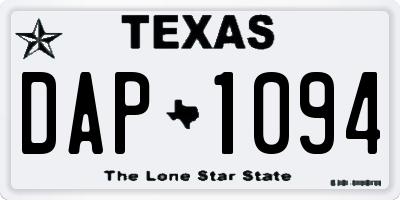 TX license plate DAP1094
