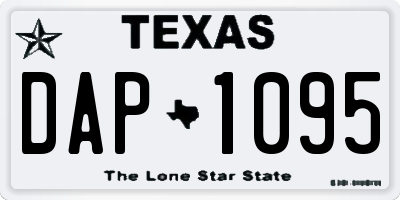 TX license plate DAP1095
