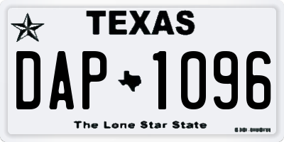 TX license plate DAP1096