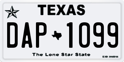 TX license plate DAP1099