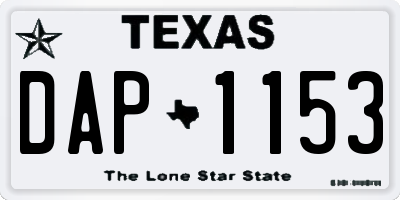 TX license plate DAP1153