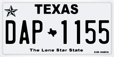 TX license plate DAP1155