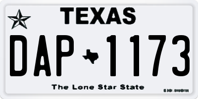 TX license plate DAP1173