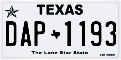 TX license plate DAP1193