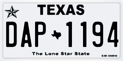 TX license plate DAP1194