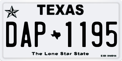 TX license plate DAP1195