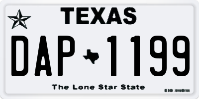TX license plate DAP1199