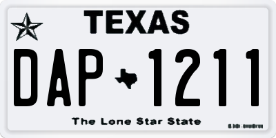 TX license plate DAP1211
