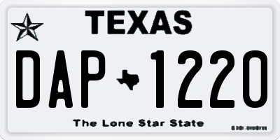 TX license plate DAP1220