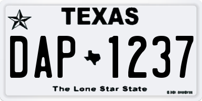 TX license plate DAP1237