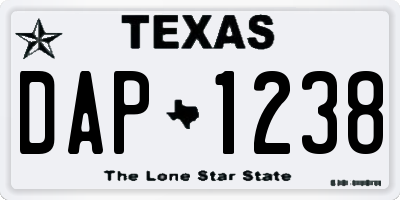 TX license plate DAP1238