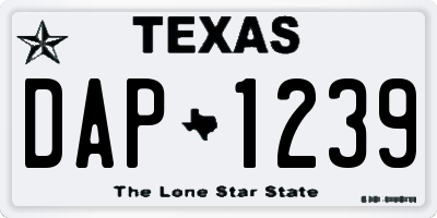 TX license plate DAP1239