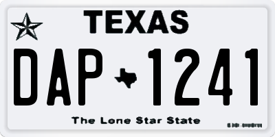 TX license plate DAP1241