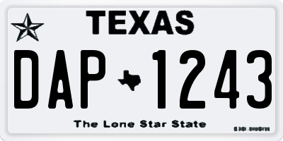 TX license plate DAP1243