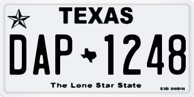 TX license plate DAP1248