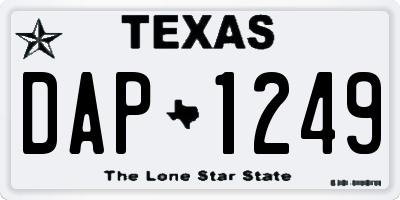 TX license plate DAP1249