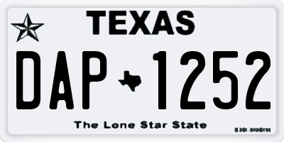 TX license plate DAP1252