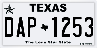 TX license plate DAP1253