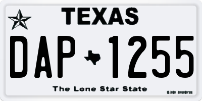 TX license plate DAP1255