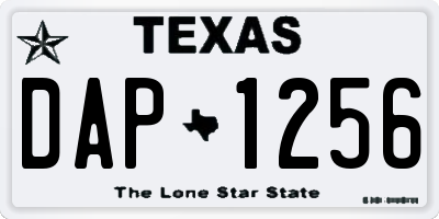 TX license plate DAP1256