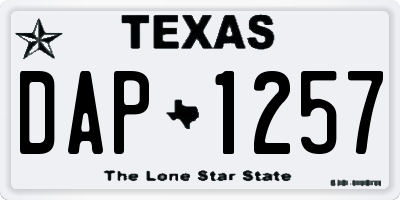 TX license plate DAP1257
