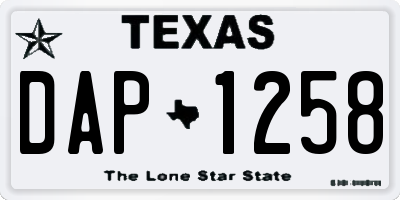 TX license plate DAP1258