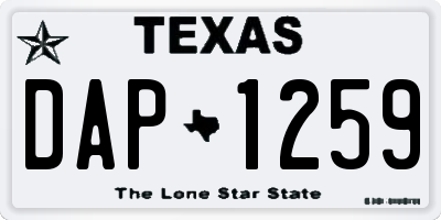 TX license plate DAP1259