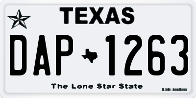TX license plate DAP1263