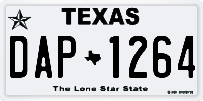 TX license plate DAP1264