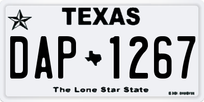 TX license plate DAP1267