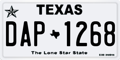 TX license plate DAP1268