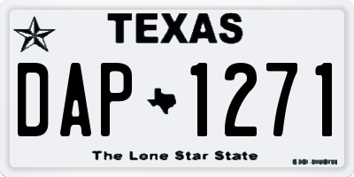 TX license plate DAP1271