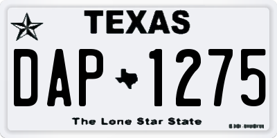 TX license plate DAP1275