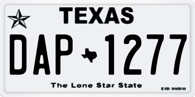 TX license plate DAP1277