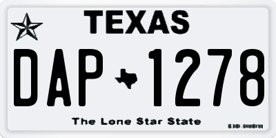 TX license plate DAP1278