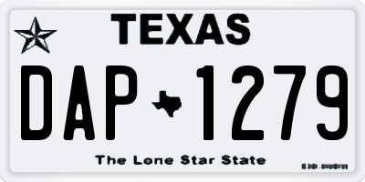 TX license plate DAP1279