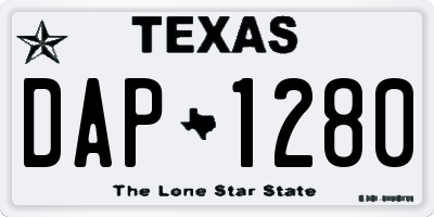 TX license plate DAP1280