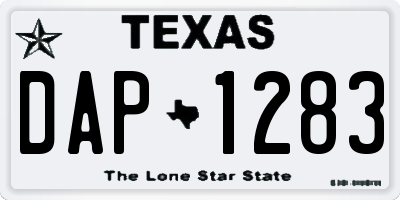 TX license plate DAP1283