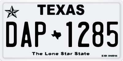 TX license plate DAP1285