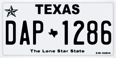 TX license plate DAP1286