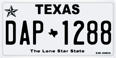 TX license plate DAP1288
